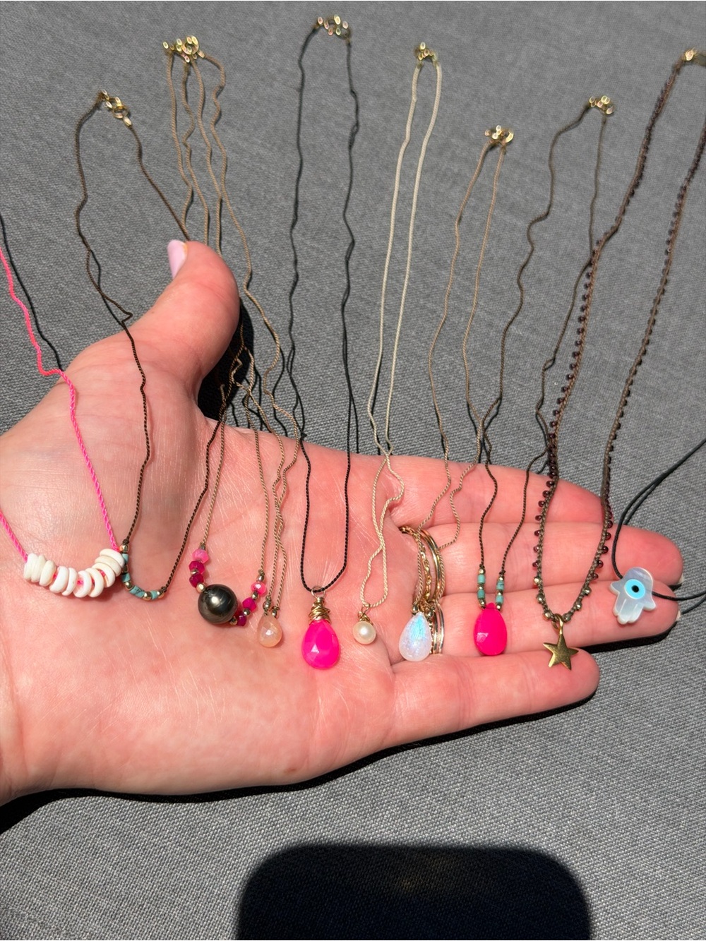 Nylon cord necklaces